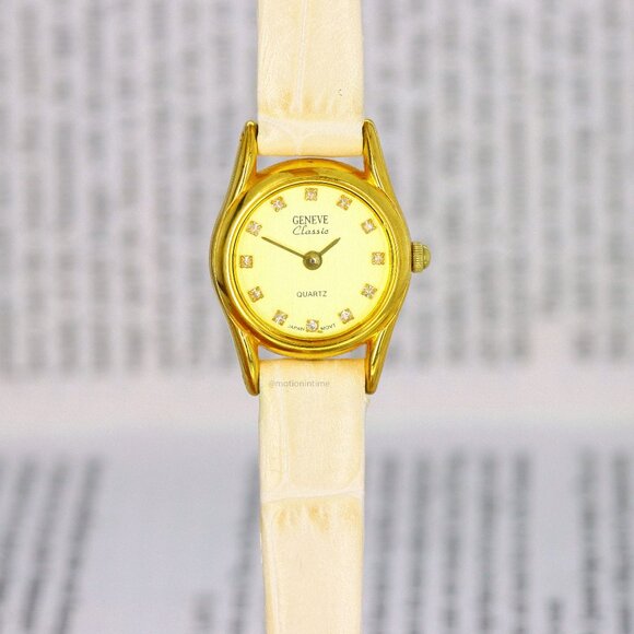 Geneve Classic Quartz Ladies, Champagne Dial - Yellow Gold Tone on Strap - Picture 8 of 14